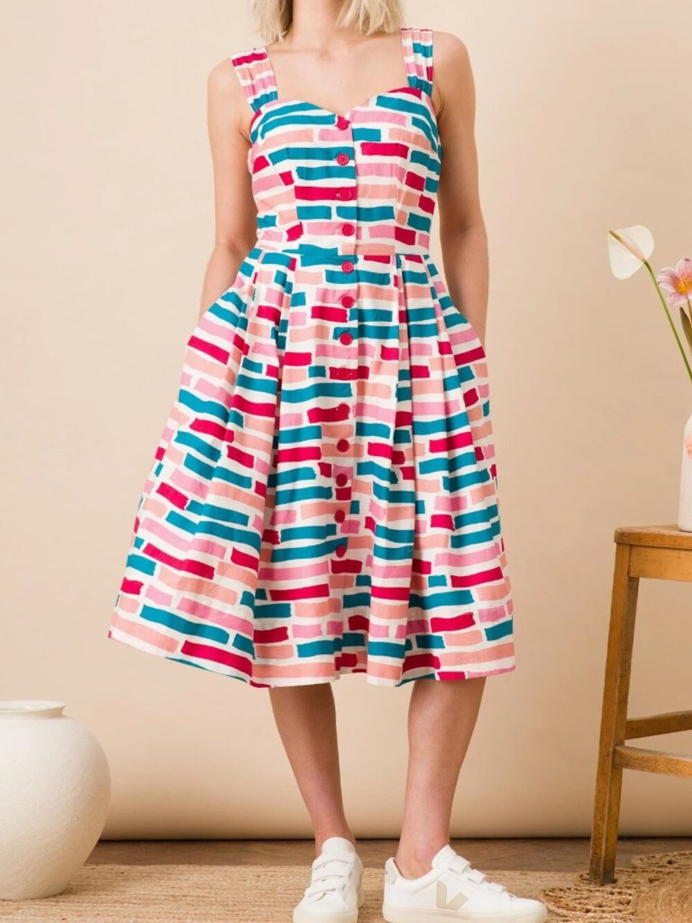 Emily & Fin Jenny Dress Painted Stripe NWT